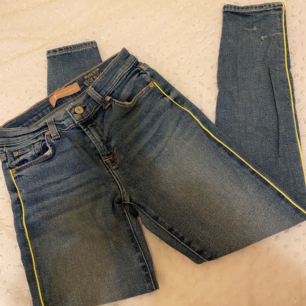 7 for all mankind size 25 the ankle skinny